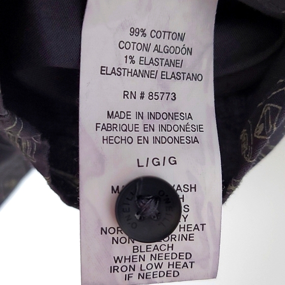 O'Neill Novelty Print Short Sleeve Button Down Shirt BBQ Print Size Large - Picture 5 of 6